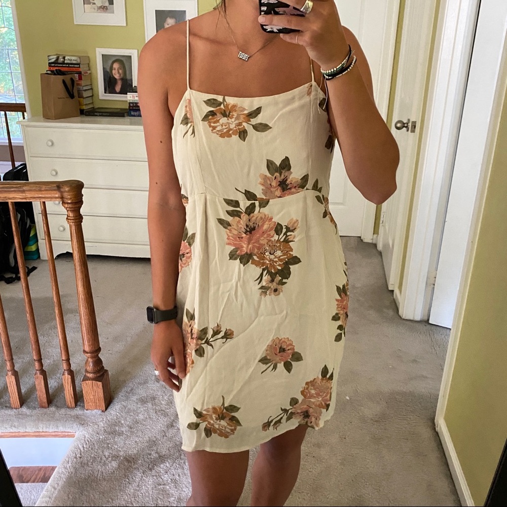 Volcom Stone Row Cream Floral Dress